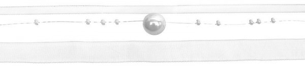 1,2m Organza Perlenband weiß 2