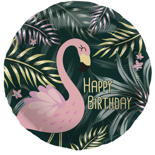 Elegancki balon foliowy Flamingo Birthday 45cm