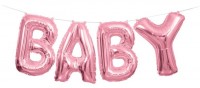 Baby Girl Ella Foil Balloon Garland Pink