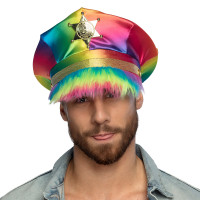 Anteprima: Cappello in peluche da sceriffo arcobaleno