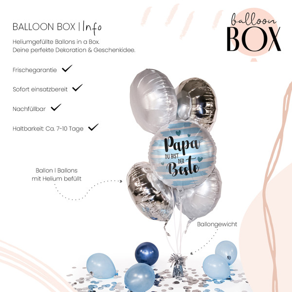 Heliumballon in der Box Papa Du bist der Beste