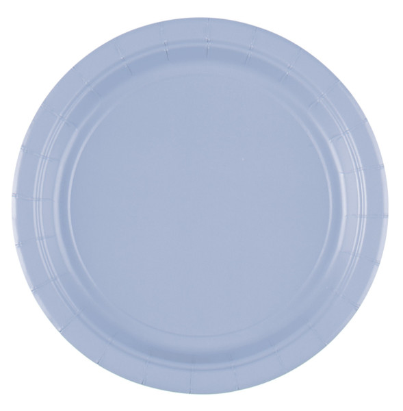 20 cardboard plates pastel blue 17.7cm