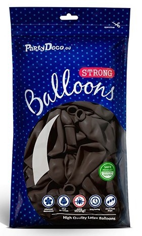 100 ballons Partystar brun chocolat 12cm 2