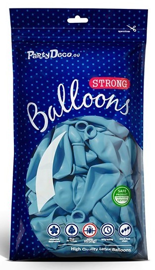 10 Partystar balloner pastell blå 30cm