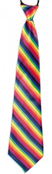 Tęczowy krawat na imprezę 43 cm