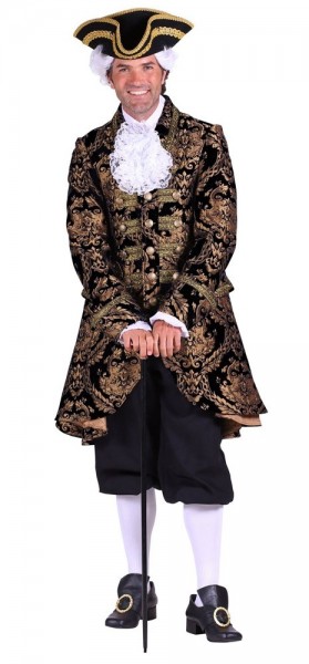 Manteau de garde rococo noir et or pour homme