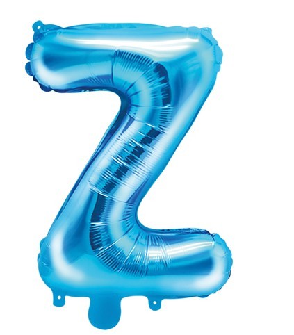 Ballon aluminium Z bleu azur 35cm