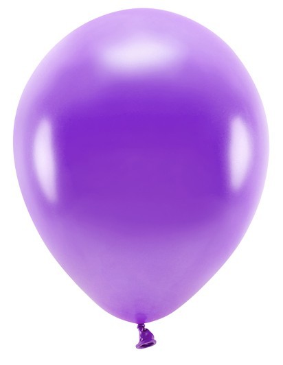 100 ballons éco métalliques violets 26cm