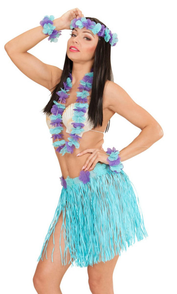 Blaues Hawaii Girl Kostüm Set 4