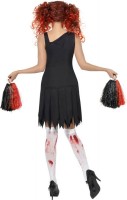 Förhandsgranskning: Halloween Kostym Undead Zombie Cheerleader Svart Röd