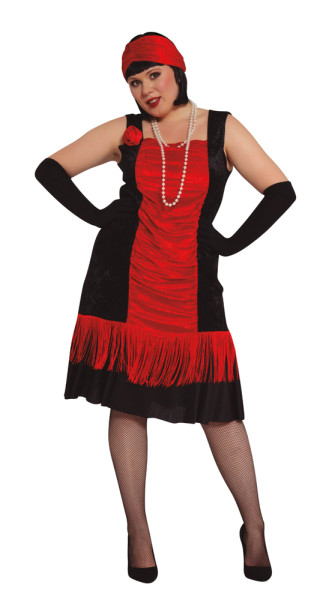 Kostium damski Charleston czarny czerwony z lat 20. 3