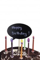Preview: Speech bubbles cake decoration set including candles