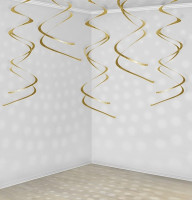 Vista previa: 5 espirales doradas de decoración 60cm