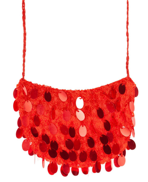 Sequin handbag red