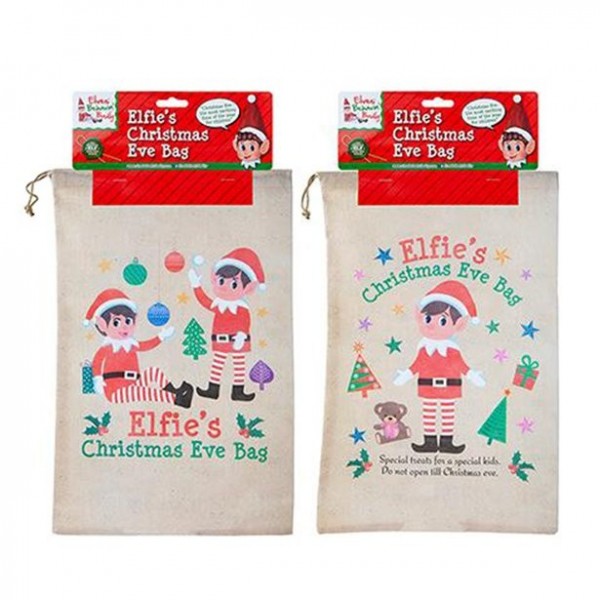Christmas elves gift bag with drawstring 43cm