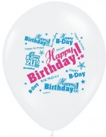 Vista previa: 50 globos Happy Birthday Mix 30cm