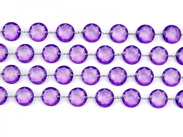 Crystal bead hanger dark purple 1m