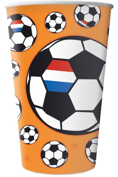 8 piłkarskich kubków papierowych Oranje 250ml
