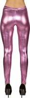 Błyszczące legginsy w kolorze różowego metalu