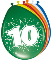 8 Ballons Birthday Zahl 10 30cm