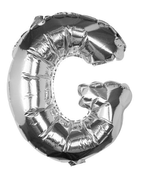 Zilveren G letter folieballon 40cm