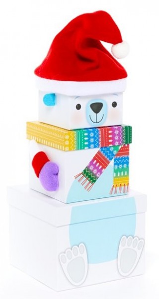 3 Stapelbare Polarbär Geschenkboxen 2