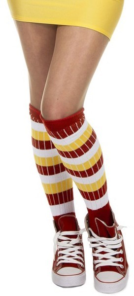 Retro striped knee socks unisex