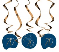 5 Elegant Blue 70th Birthday Spiralhänger