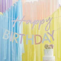 Guirlande colorée de joyeux anniversaire écologique