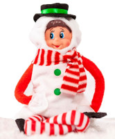 Anteprima: Elfo vestito da pupazzo di neve 30cm