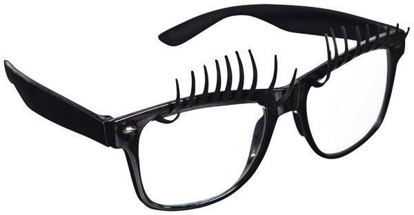 Grappige feestbril eyecatcher met zwarte wimpers