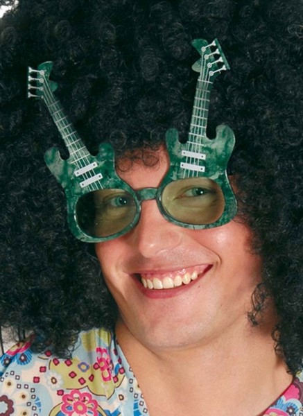Rock 'n' roll guitar glasses green
