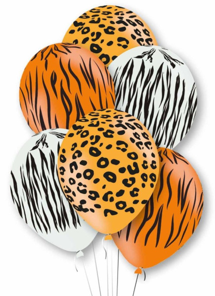 6 globos de látex safari 27,5cm