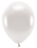 100 eco metalliske balloner perle hvid 26cm