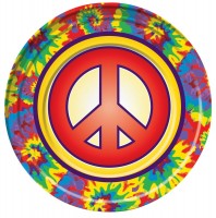 8 Hippie Party Peace Pappteller 23cm