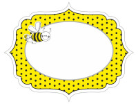 Vista previa: 6 etiquetas de nombre de abejas