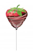 Vorschau: Stabballon Erdbeere mit Schokoguss