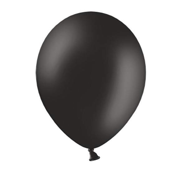 100 matowych czarnych balonów premium 25 cm