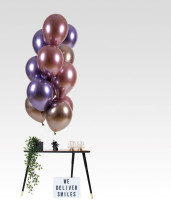 Oversigt: 12 metallisk ametyst ballonblanding 33cm