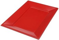Aperçu: 3 assiettes de service en rouge Paris 33x23cm