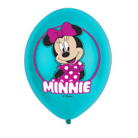 6 Happy Minnie Mouse ballonger 27,5cm