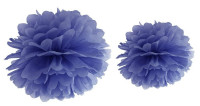 Decorazione con pompon blu navy 25cm