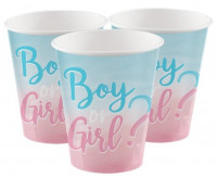 Preview: 8 Boy or Girl paper cups 250ml