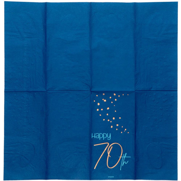10 Elegant Blue 70th Birthday Servietten 33cm 3