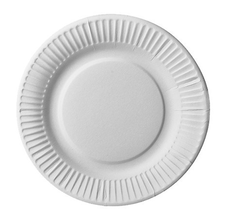 25 platos blancos de papel FSC Scarlatti 19cm