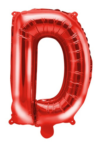 Czerwony balon z literą D 35 cm