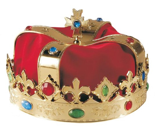 Or couronne royale avec pierres précieuses