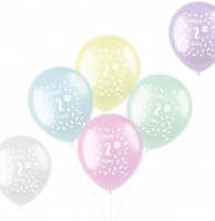 6 ballons latex Happy 2nd B-Day 33cm