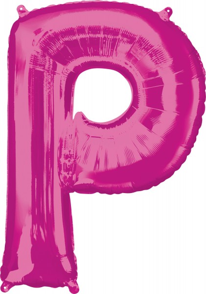 Folieballon letter P roze XL 81cm