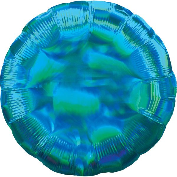 Holografischer Folienballon azurblau 45cm